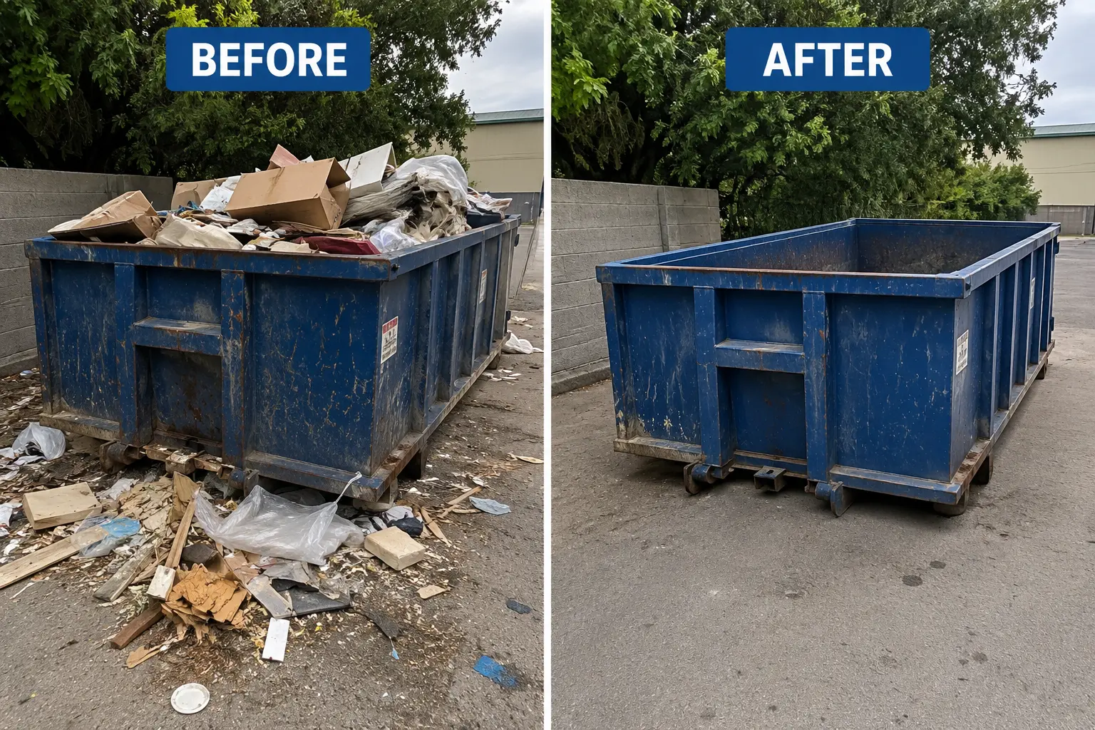 before and after dumsters